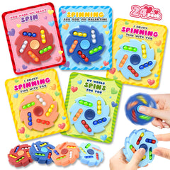 AuroTops Valentines cards with spinner design for vibrant classroom exchanges