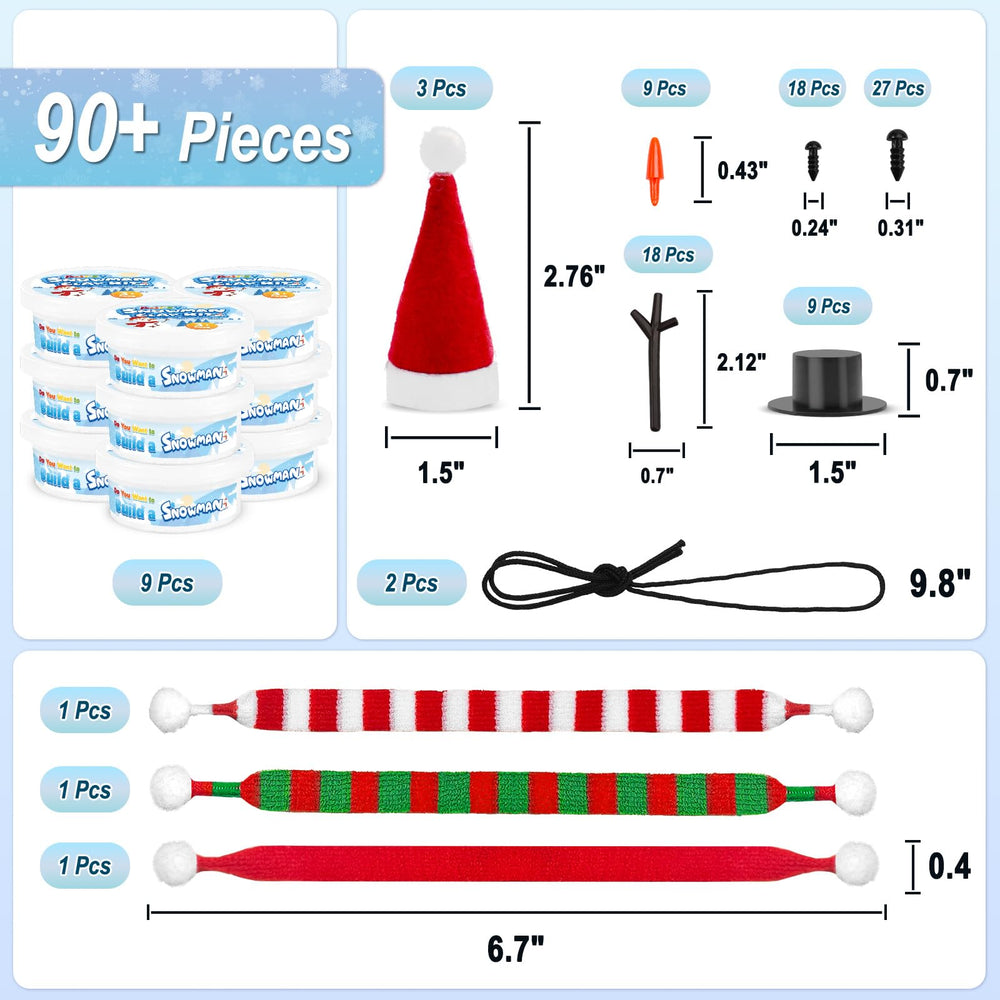 Aursy Snowman Kit accessories pack with noses, branches, and decorative pieces.
