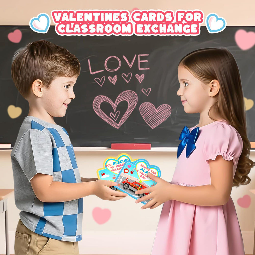 AuroTops valentines classroom exchange set shown ready for distribution.