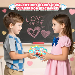 AuroTops valentines classroom exchange set shown ready for distribution.
