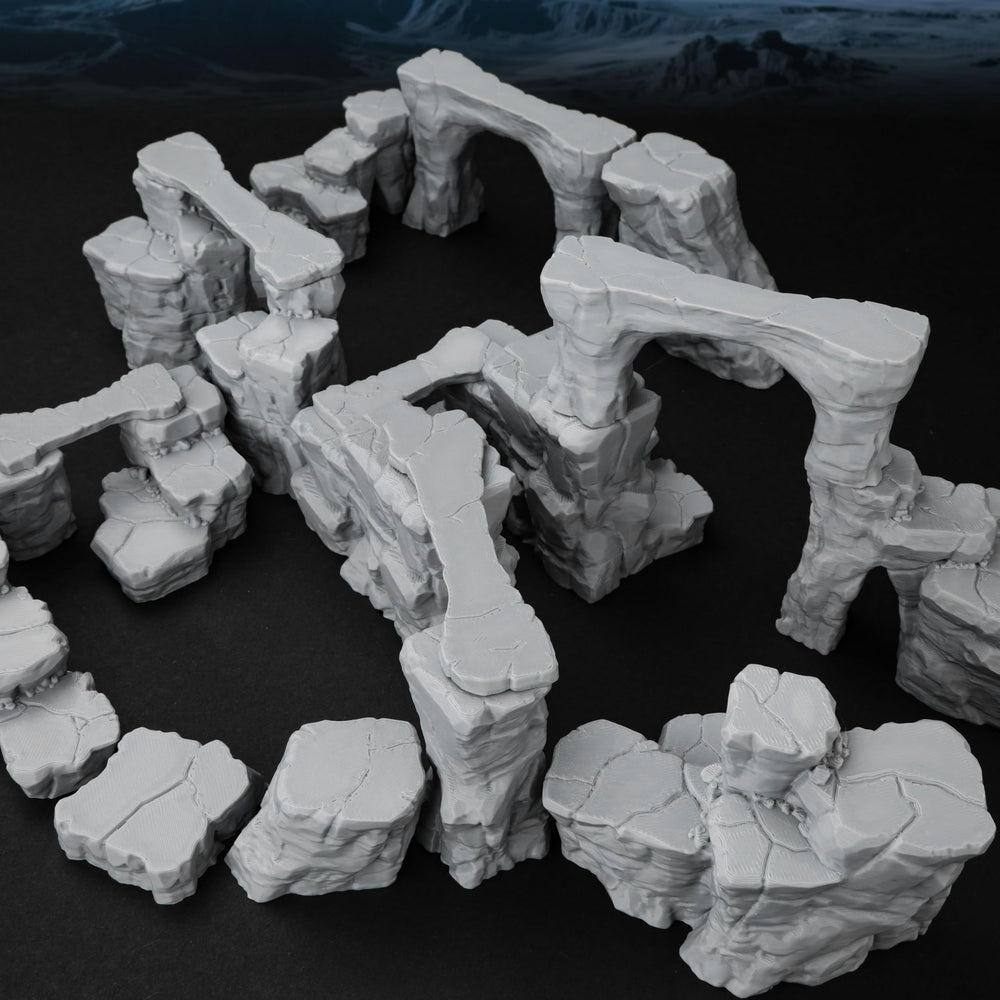 AUSPDICE Pit Canyon Rock Bridges highlight vertical combat opportunities on the tabletop.