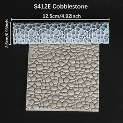 AUSPDICE Terrain Texture Roller cobblestone pattern close-up with rugged surface detail.