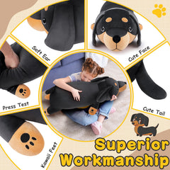 Auspicious Beginning 30-inch dachshund plush back view shows sturdy seams.