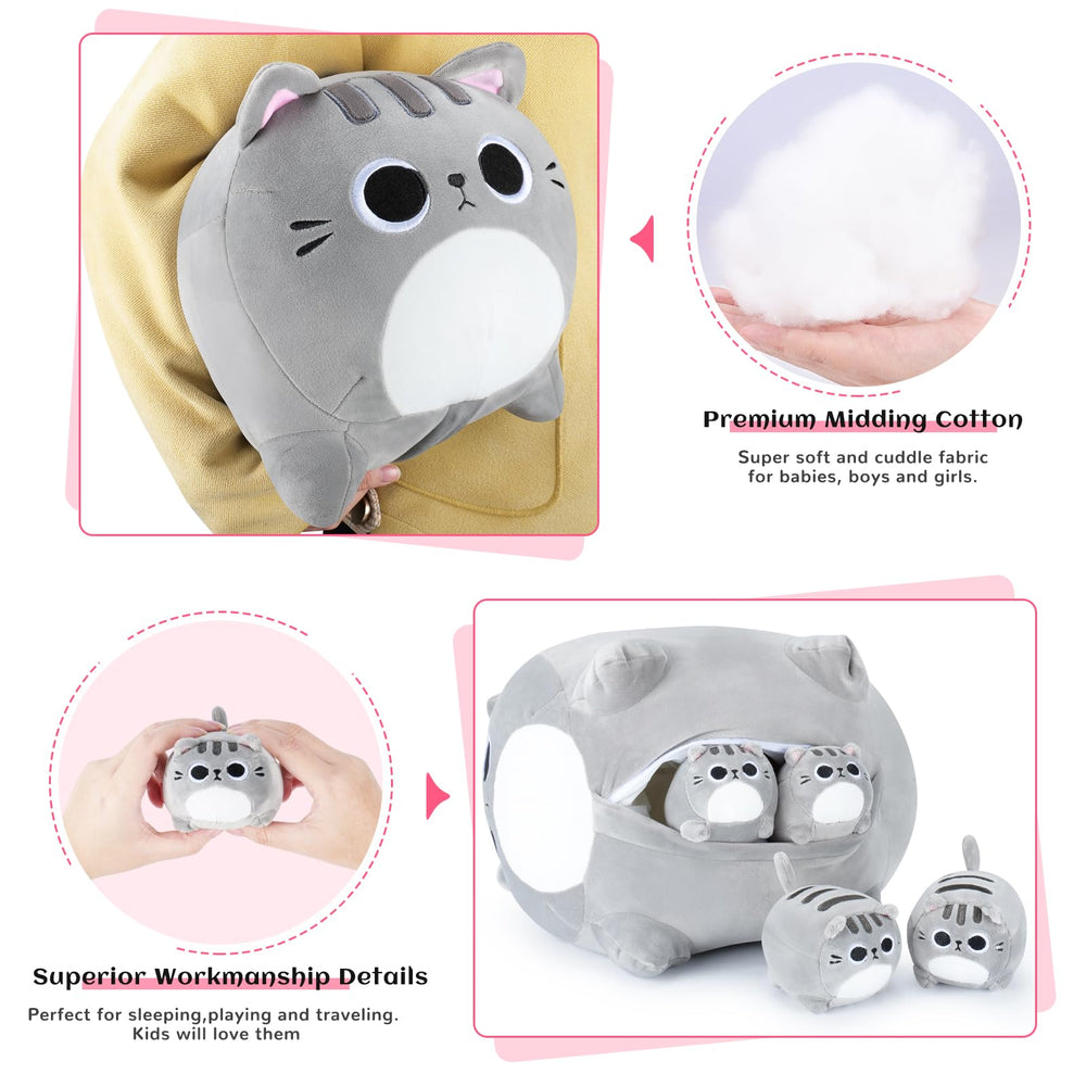 Auspicious Beginning cat plush gift-ready packaging for holidays.
