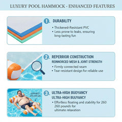 Auspicious Rain 3-pack upgraded water floats showing reinforced seams for durability