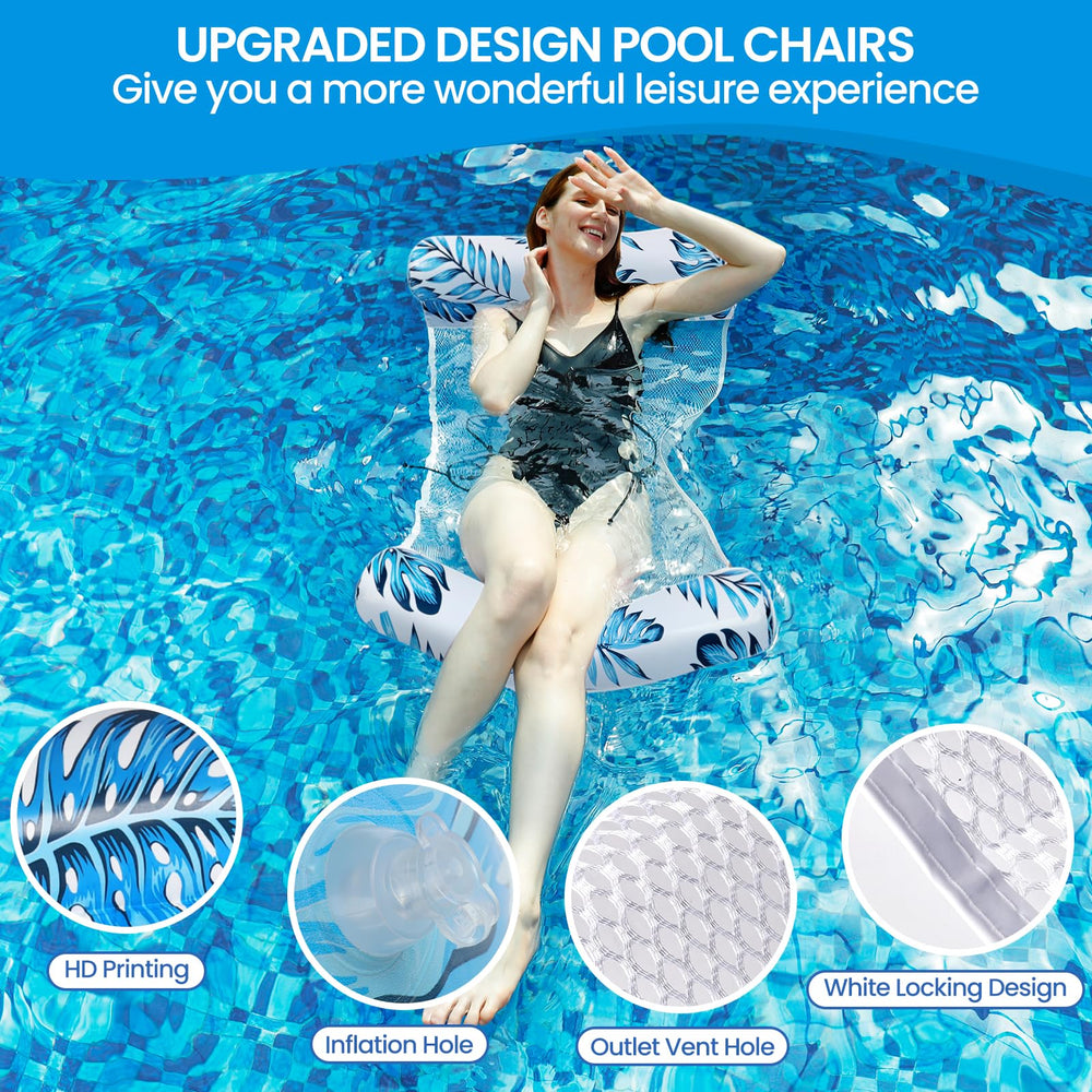 Auspicious Rain leaf-pattern lounge-chair pool float lets you sunbathe hands-free.