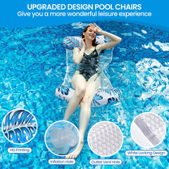 Auspicious Rain leaf-pattern lounge-chair pool float lets you sunbathe hands-free.