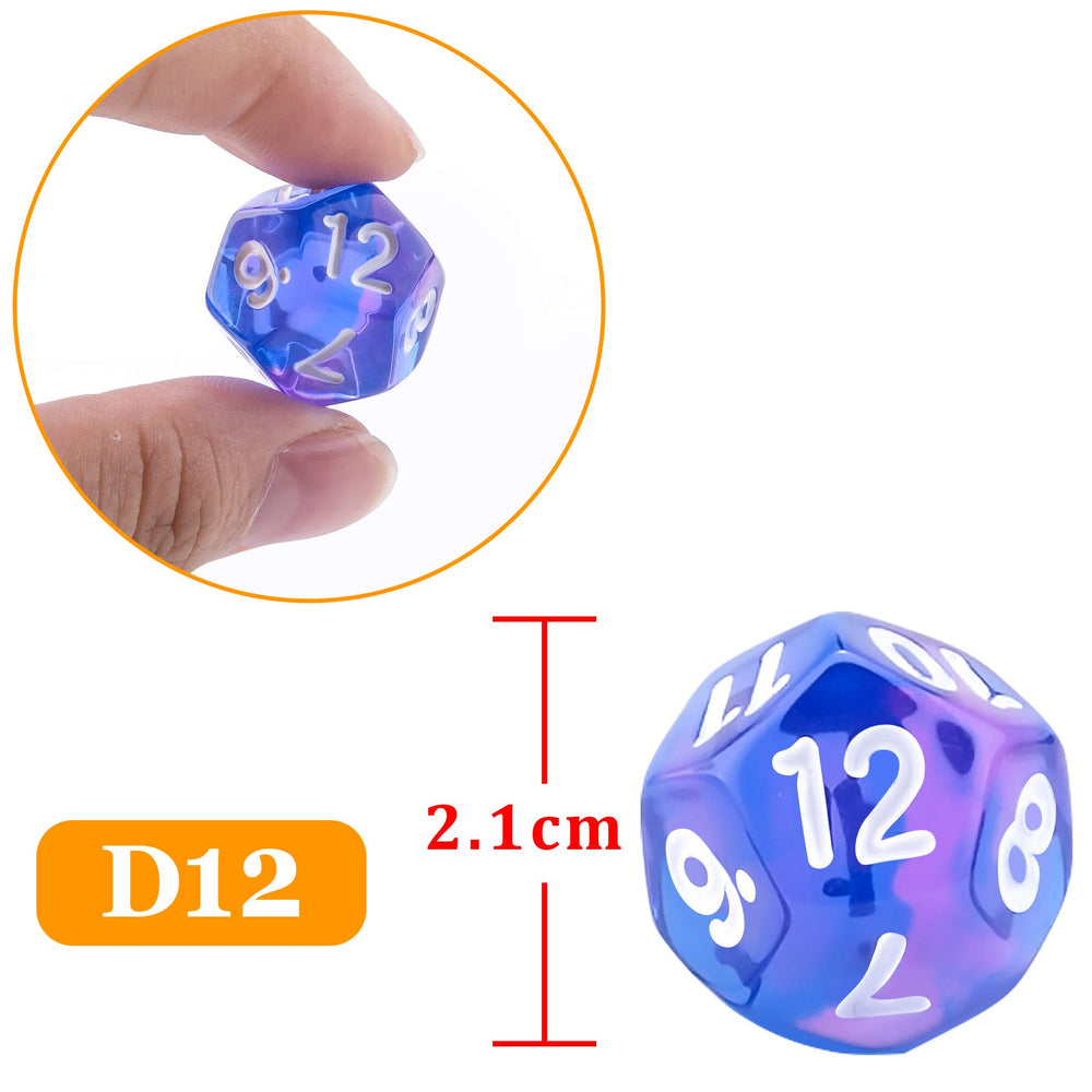 Austor 12-sided dice close-up showing clear engravings and color