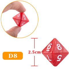 AUSTOR D8 dice numbers engraved for easy reading during gameplay.