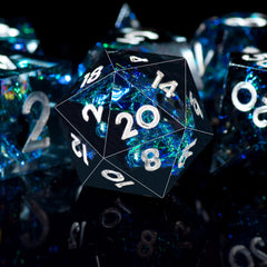 AUSTOR dice with gold foil numerals produce color shifts under light