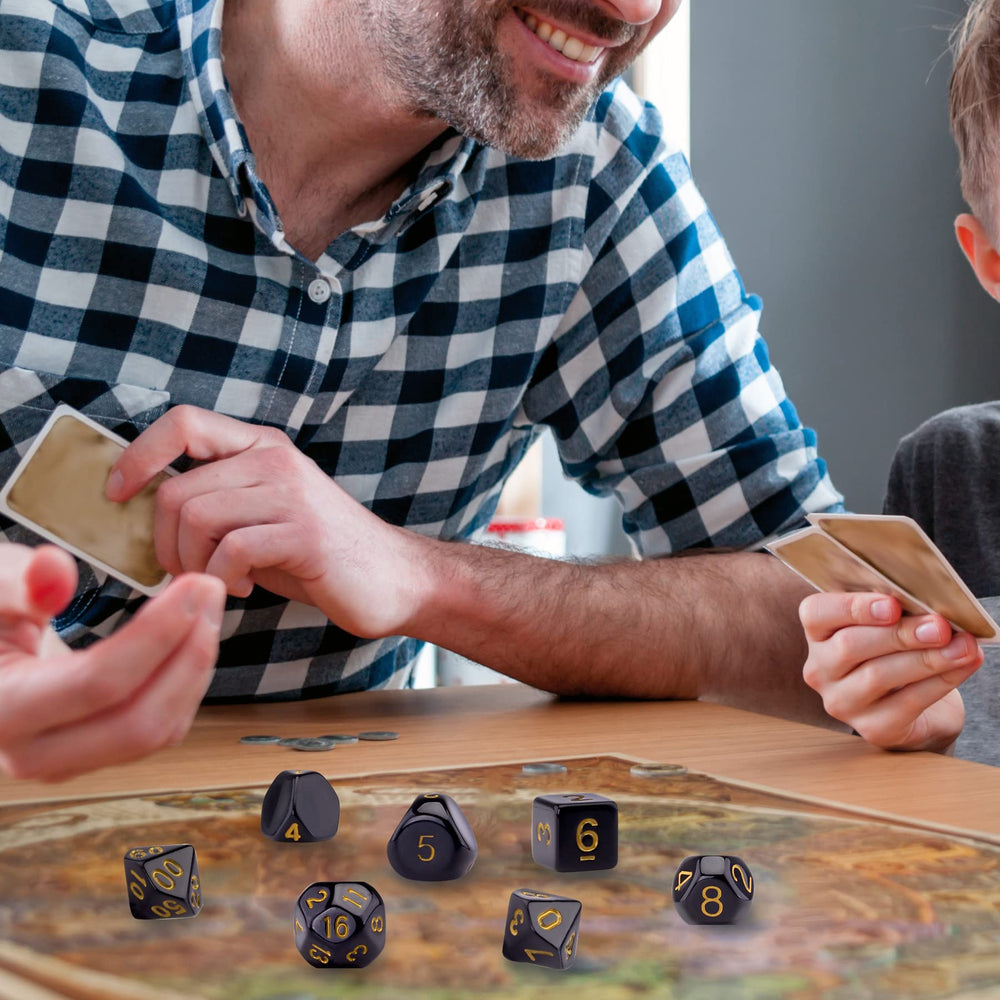 AUSTOR D-series shapes suit RPGs, board games, and classroom math activities.