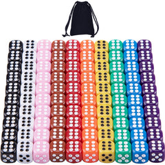 AUSTOR 100-piece dice set in vibrant multi-color arrangement for versatile games