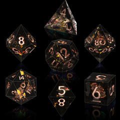 AUSTOR dice close-up shows sharp edges and mirror finish
