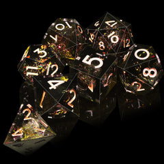 AUSTOR polyhedral dice with large numbers and gold foil for easy reading