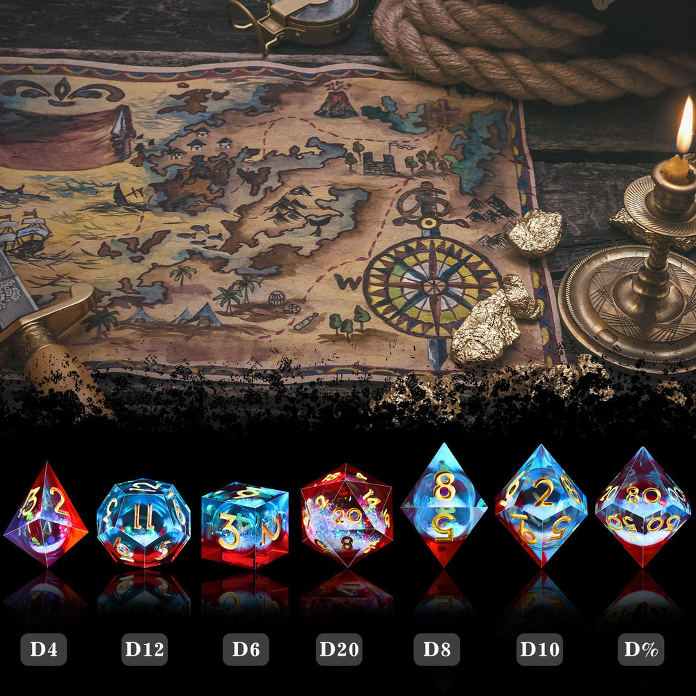 AUSTOR sharp-edge DND dice with mirror finish deliver premium aesthetics on the table.