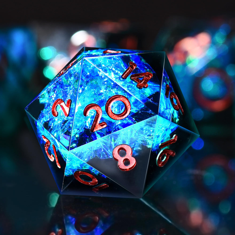 AUSTOR foam storage box keeps seven dice organized and ready for transport