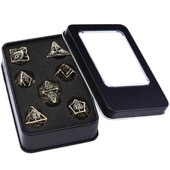 AUSTOR gift-ready DND dice with metal case, ideal for dice collectors.
