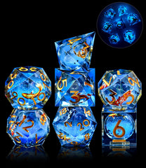 AUSTOR liquid-core koi dice set for display and precise rolling.