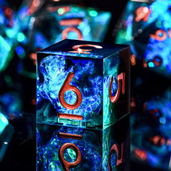 AUSTOR mirror-finish seven-die DND dice with polished edges for premium feel and precise rolls