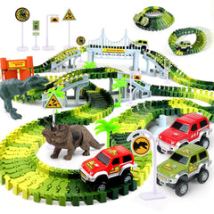 AUUGUU dinosaur race track bridge enabling dynamic car passes during pretend play