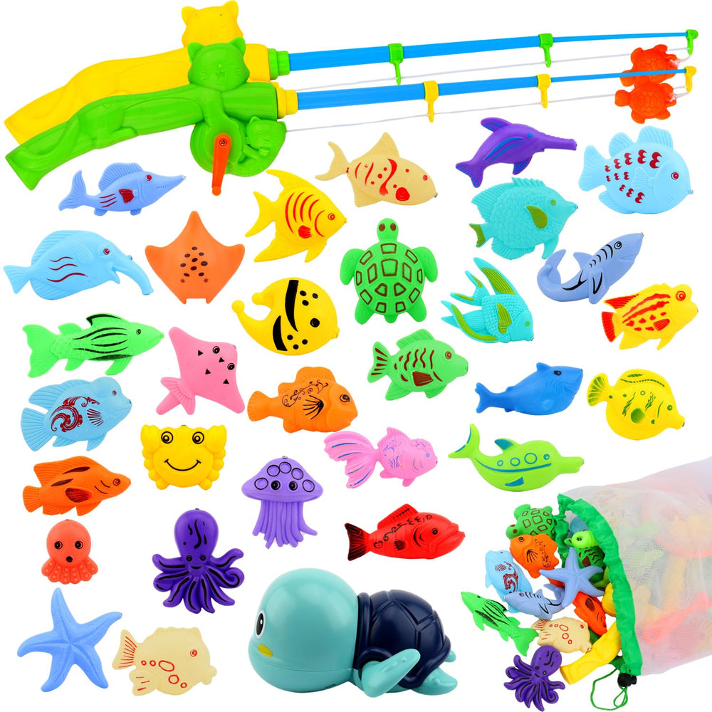 AUUGUU magnetic fishing bath toy set for engaging bath time play