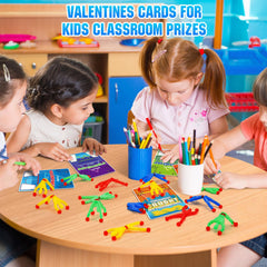 AUUGUU valentines display with ninja toys invites kids to participate.