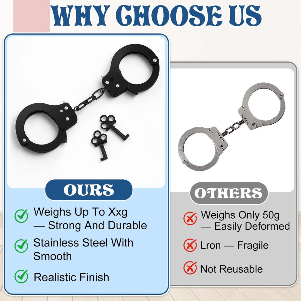 AUYYOSK durable nickel-plated alloy handcuffs offer lasting realism.