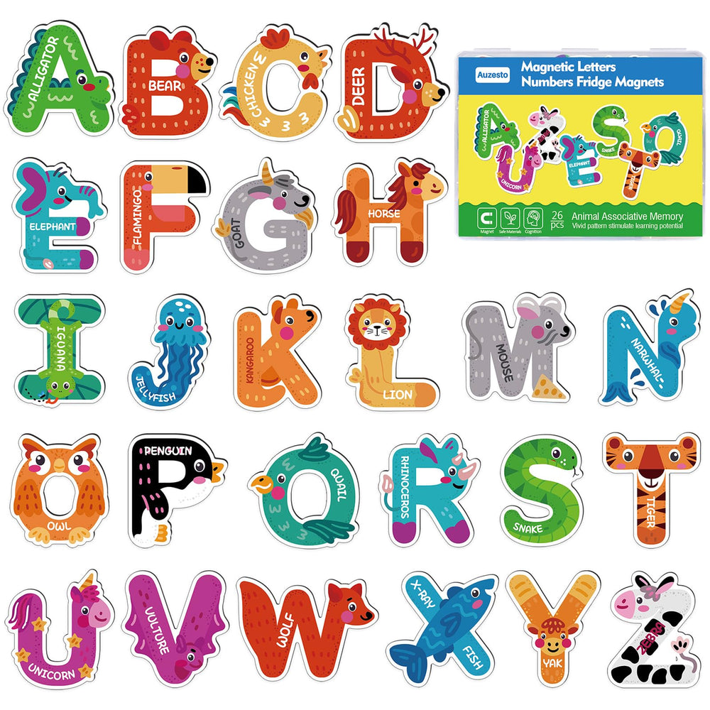Auzesto elephant alphabet magnet for fridge learning and letter recognition.
