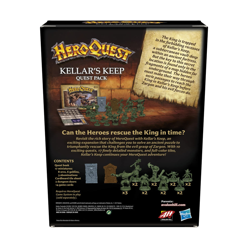 Avalon Hill HeroQuest Kellars Keep tiles showing the full-color map for dungeon exploration.