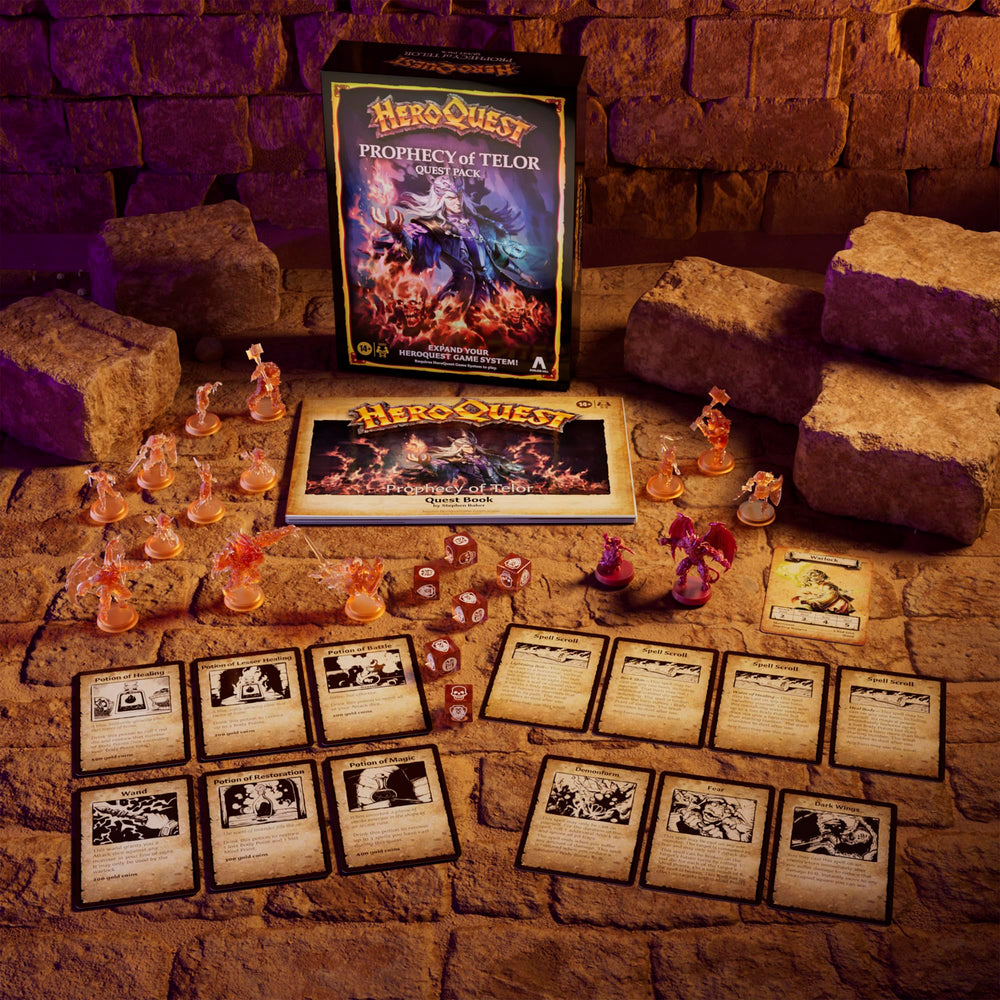 Avalon Hill Prophecy of Telor quest book showing 13 quests and hints.