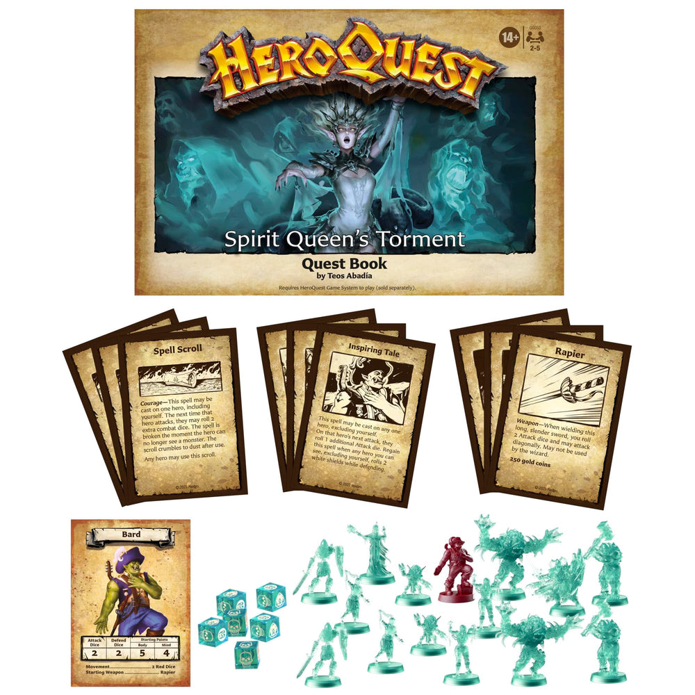 Avalon Hill Spirit Queen's Torment turquoise monster miniature adds haunting flavor.