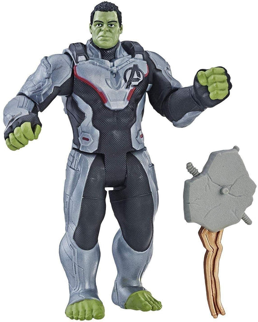 Avengers Endgame Hulk Deluxe Figure front view with poseable joints for dynamic display.