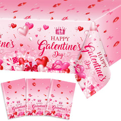 Avezano galentines tablecloth with heart print protects surfaces with festive charm.