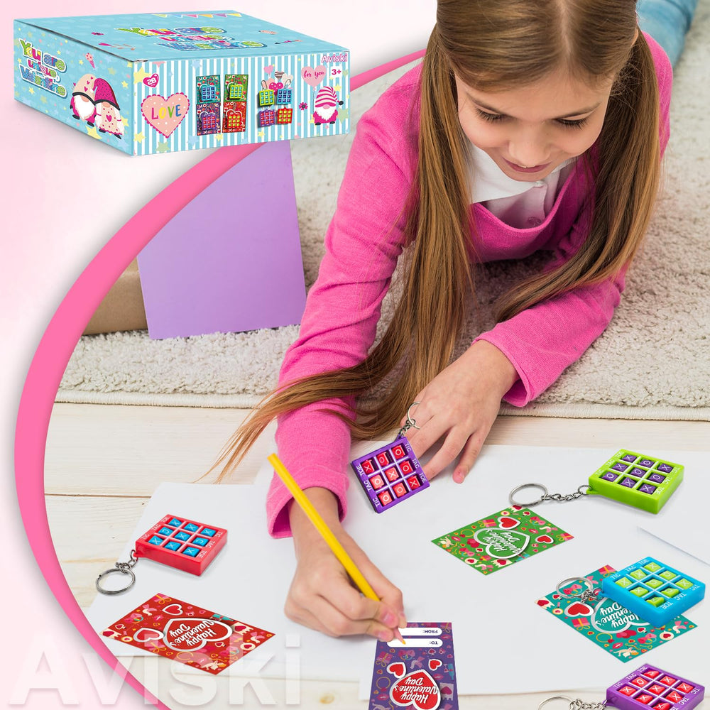 Aviski cards feature cute patterns loved by kids for Valentine exchanges.