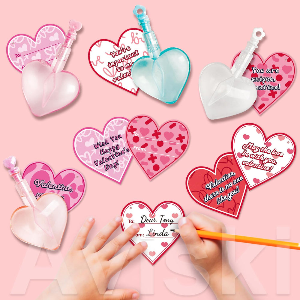 Aviski 28-pack valentines bubble wands set for projects and exchanges.