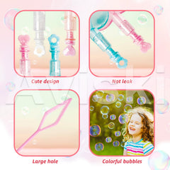 Aviski white heart bubble wand card for safe, playful fun.