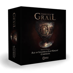 Awaken Realms Tainted Grail Last Knight campaign cover, inviting immersive storytelling and strategic play.
