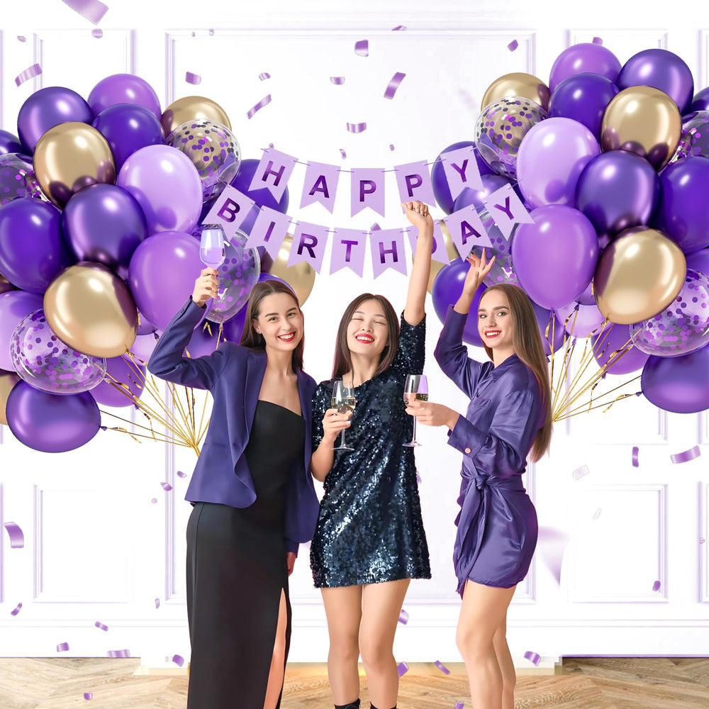 awenztech 10inch metallic purple balloon with bold shine