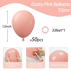Awenztech dusty rose latex balloons close-up showing elasticity.