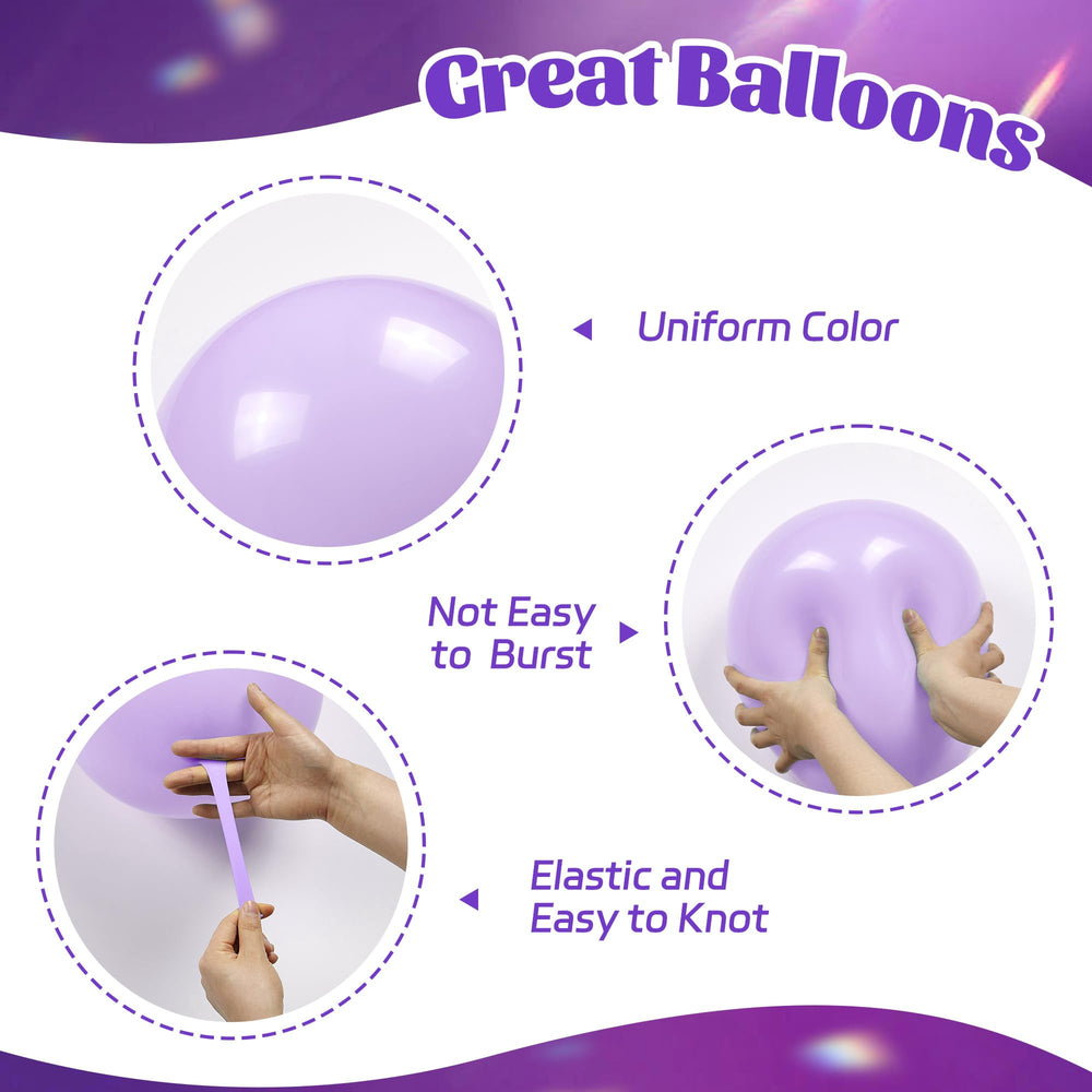 awenztech metallic purple 12in balloons provide a shimmering focal point for celebrations
