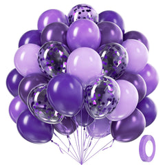 awenztech purple 12in balloons kit for vivid birthday decor