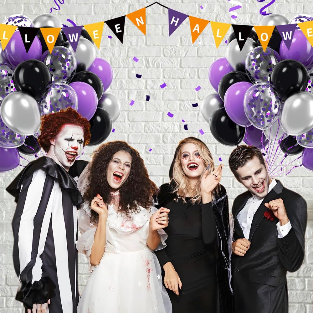 awenztech purple confetti balloon enhances bridal shower aesthetics.