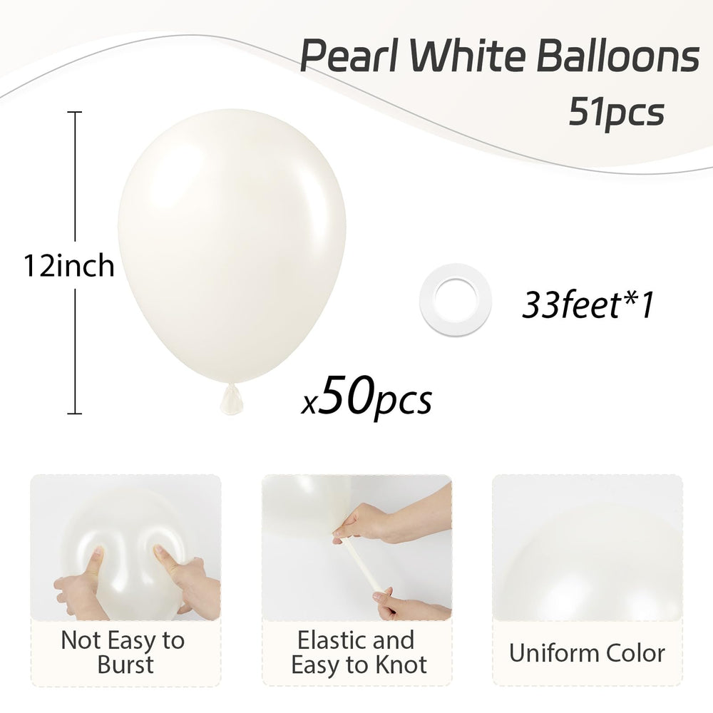 awenztech White Pearl Balloon close-up gloss ideal for premium event styling.