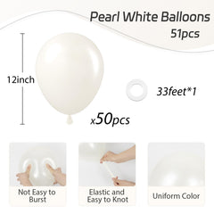 awenztech White Pearl Balloon close-up gloss ideal for premium event styling.