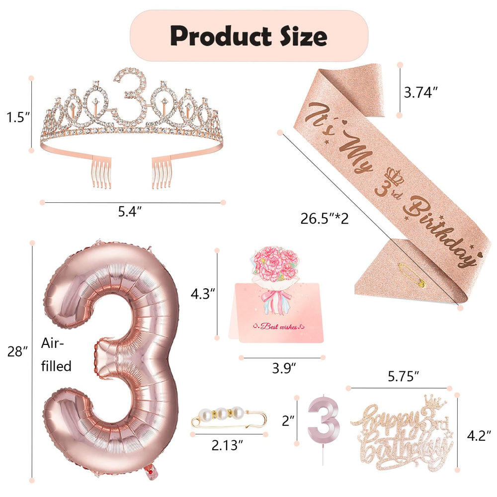 Awfrky 3rd birthday sash with foil lettering adds celebratory flair and adjustability.
