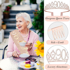 Awfrky glitter sash for 90 & Fabulous with adjustable fit and foil lettering.