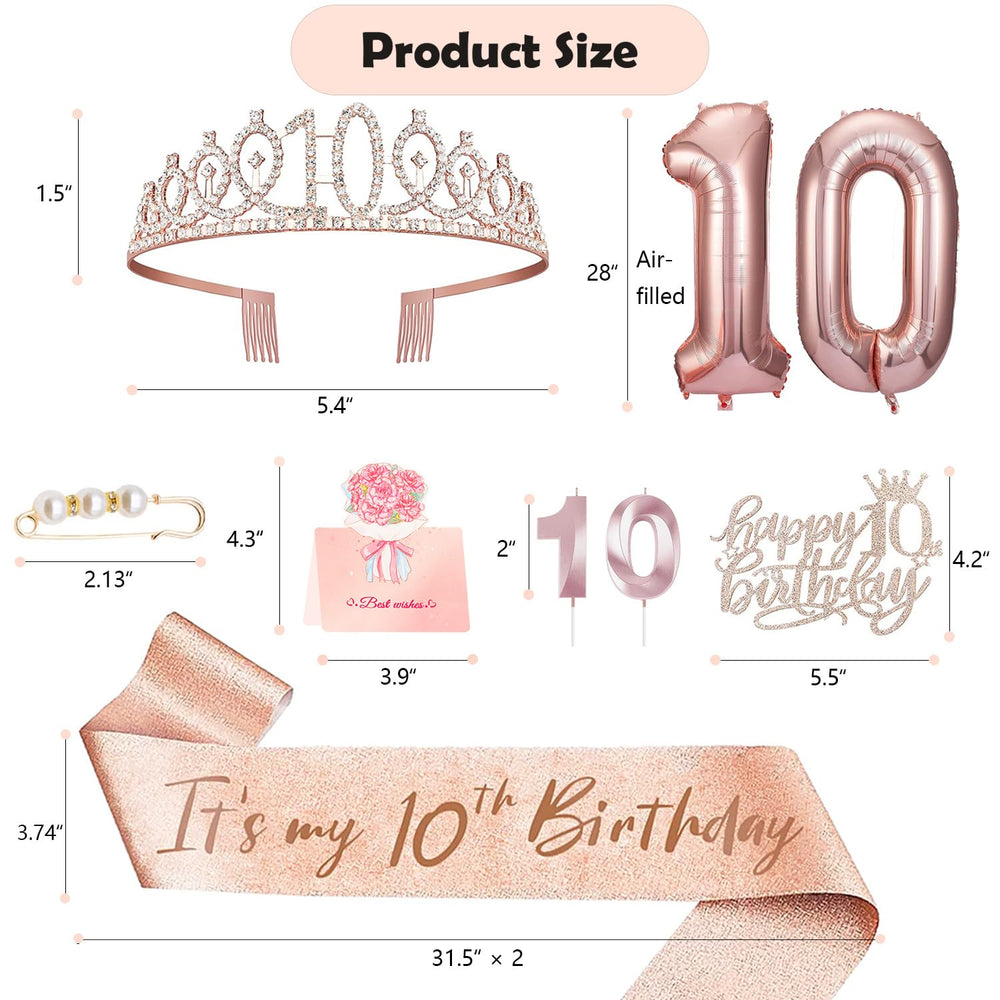 Awfrky It’s My 10th Birthday sash with glitter fabric, adjustable for comfort.