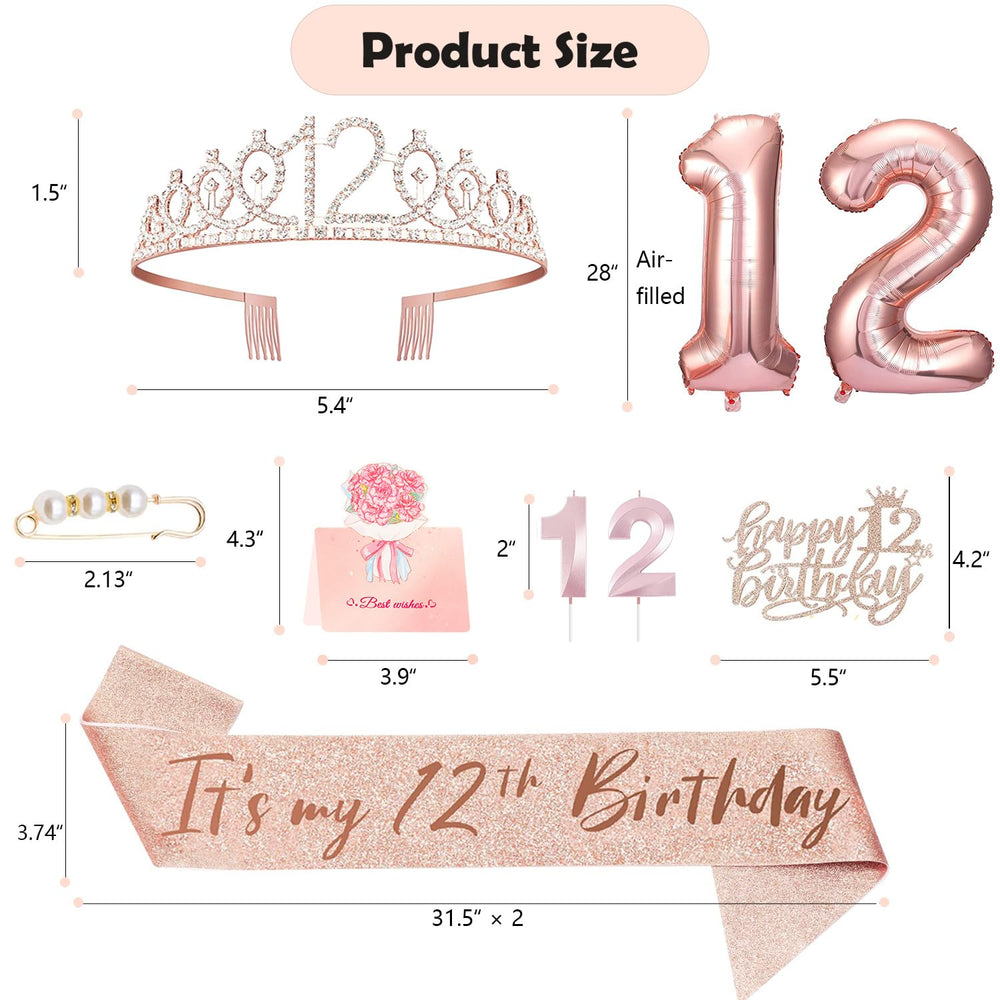 Awfrky 12th birthday sash with adjustable length for a perfect fit