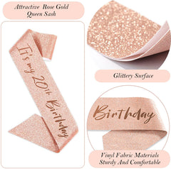 Awfrky rose gold 20th balloons made from high-quality film for vibrant décor