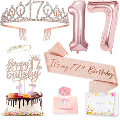 Awfrky rose gold crown for 17th birthday, ideal for standout party photos